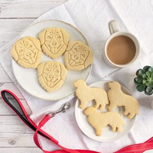 Set of 2 Bernese Mountain Dog cookie cutters (Designs: Face and Silhouette), 2 pieces - Bakerlogy