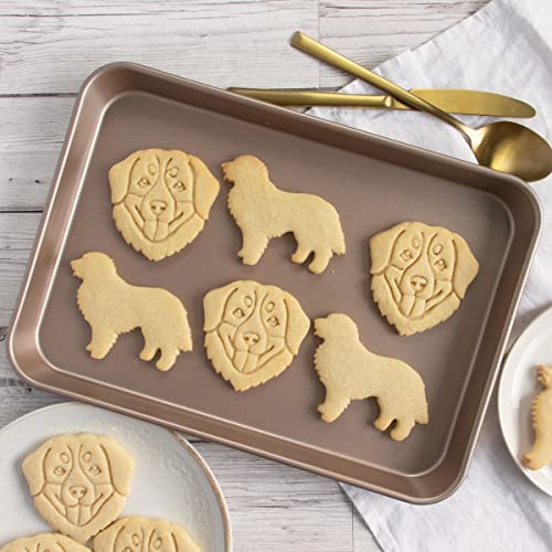 Set of 2 Bernese Mountain Dog cookie cutters (Designs: Face and Silhouette), 2 pieces - Bakerlogy