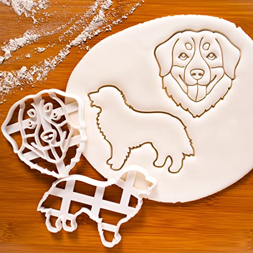 Set of 2 Bernese Mountain Dog cookie cutters (Designs: Face and Silhouette), 2 pieces - Bakerlogy