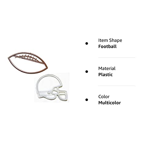 FOOTBALL AND HELMET TEAM SPORT ATHLETICS GAME DAY SET OF 2 COOKIE CUTTERS MADE IN USA PR1540