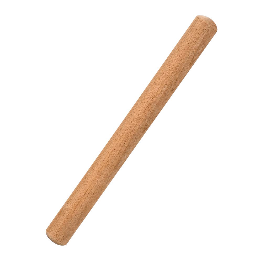 Rolling Pin 15-3/4 Inch by 1-3/8 Inch VANZAVANZU Eco-friendly Natural Beech Wood Dough Roller Classic Wooden Rolling Pins for Baking Pasta Fondant Cookies Pizza Ravioli Dumpling Pie Pastry