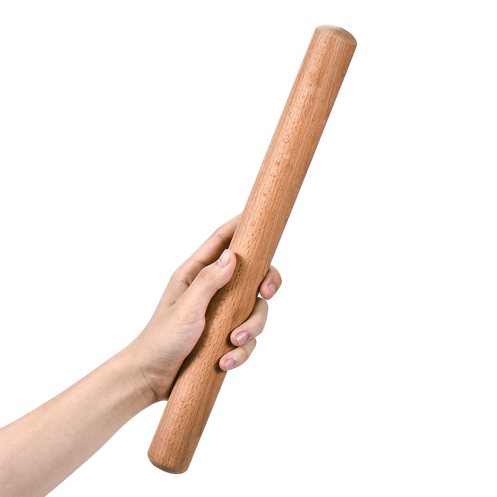 Rolling Pin 15-3/4 Inch by 1-3/8 Inch VANZAVANZU Eco-friendly Natural Beech Wood Dough Roller Classic Wooden Rolling Pins for Baking Pasta Fondant Cookies Pizza Ravioli Dumpling Pie Pastry