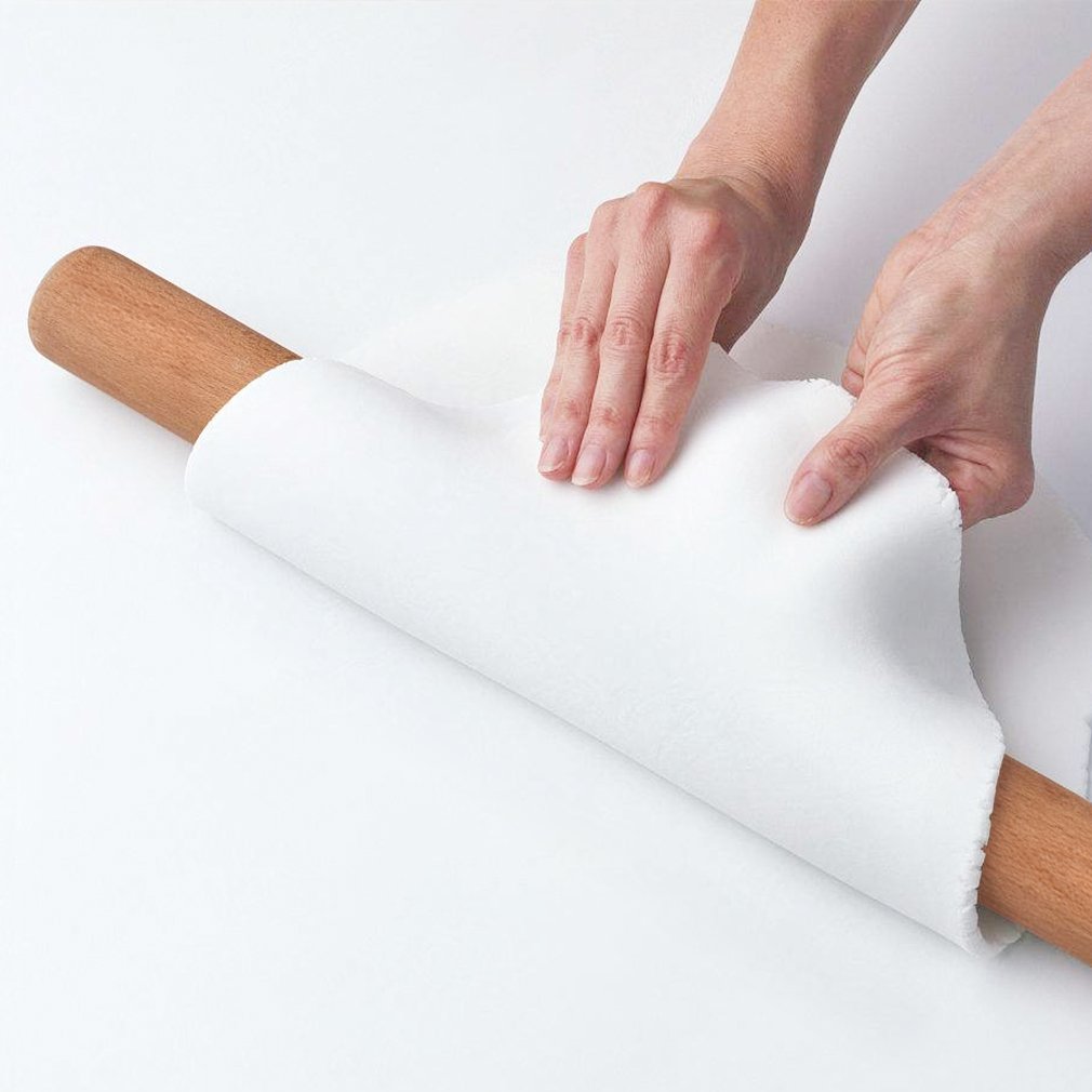 Rolling Pin 15-3/4 Inch by 1-3/8 Inch VANZAVANZU Eco-friendly Natural Beech Wood Dough Roller Classic Wooden Rolling Pins for Baking Pasta Fondant Cookies Pizza Ravioli Dumpling Pie Pastry