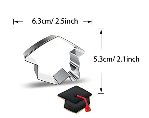 WJSYSHOP Graduation Bachelor Cap with Tassel Shape Cookie Cutter