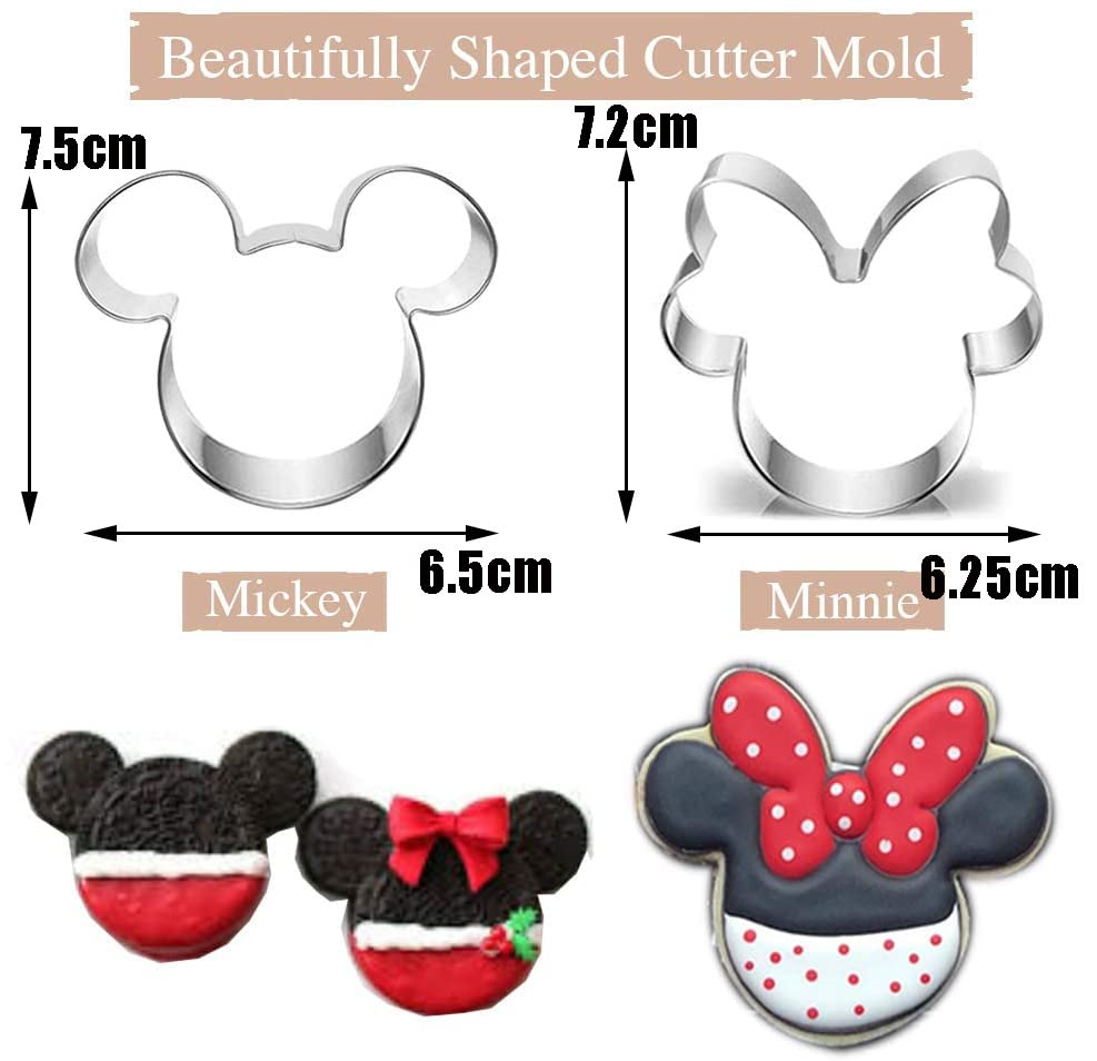 Cookie Knife Mickey Themed Cookie Moulds 5 Pieces - Mickey Mouse Sandwich Cartoon Cookie Knife Shape Cookie Mould, Kids Fondant Knife Baking Mould for Cake Sandwich Vegetables and Fruits,