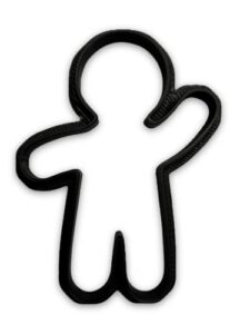 waving gingerbread man cookie cutter with easy to push design (4 inch)