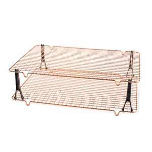 nordic ware stackable cooling 2 copper racks plus 4 snap-on legs, 16.875 in × 11.5 in × 0.75 in
