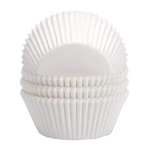 puphutu cupcake liners 100 pcs paper muffin liners for baking white cupcake wrappers for wedding standard size