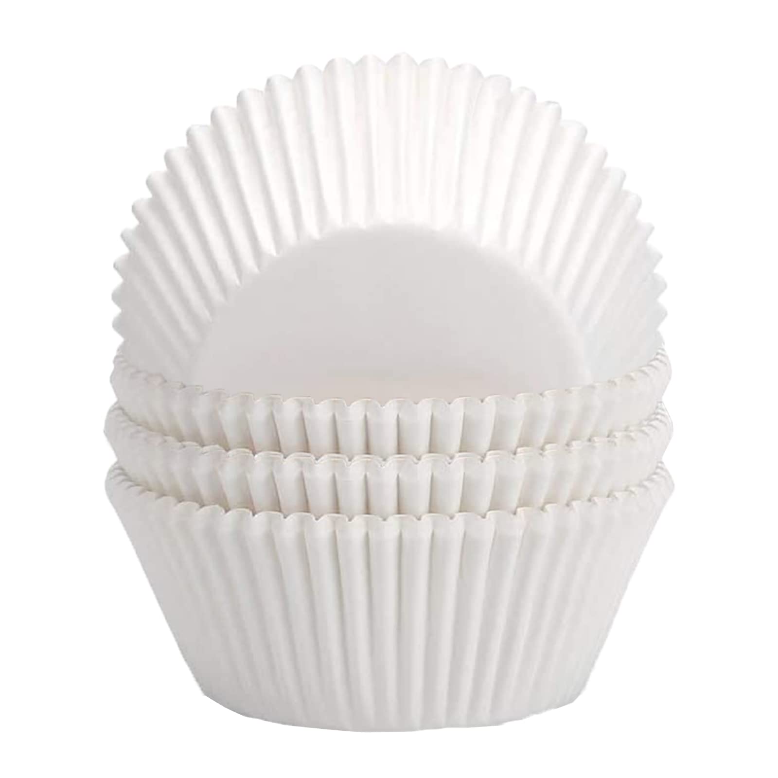 puphutu Cupcake Liners 100 Pcs Paper Muffin Liners for Baking White Cupcake Wrappers for Wedding Standard Size