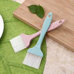nylon bristle pastry brush plastic grip for basting, baking, cooking food brush, green, pink
