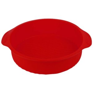 demeras cake baking pan 11inch cake mould silicone for cheesecake (red)