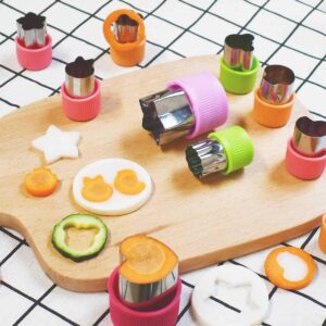 11Pcs Vegetable Cutter Shapes Set Mini Cookie & Fruit & Pie Stamps Mold Stainless Steel Mini Cookie Cutters Mini Food Cutters for Kids Baking and Food Supplement Tools Accessories Christmas Gift