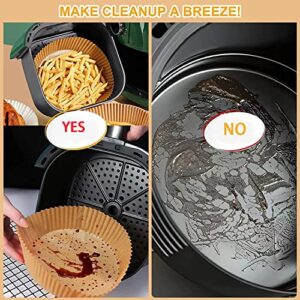 Air Fryer Paper Liners Disposable: 100PCS8in Round Airfryer Oven Insert Parchment Sheets Grease and Water Proof Non Stick Basket Liners for Baking Cooking from