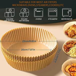 Air Fryer Paper Liners Disposable: 100PCS8in Round Airfryer Oven Insert Parchment Sheets Grease and Water Proof Non Stick Basket Liners for Baking Cooking from