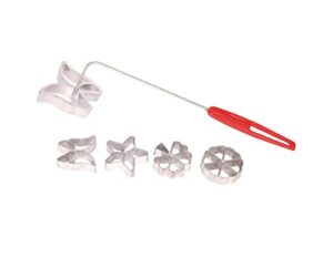mengbaobao rosette set waffle molds 4 design butterfly star tree wheel with lifting tool