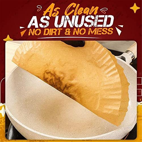 sxzqarw Air Fryer Disposable Paper Liner Non-Stick Liners Baking for Oil-proof Water-proof Food Grade Parchment Roasting (100pcs), Yellow (G-64A)