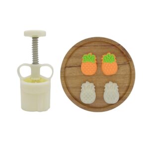 2pcs 25g cookie stamps pineapple shape, thickness adjustable moon cake mold set festival diy hand press cookie dessert cutter pastry decoration tool maker