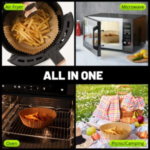 Air Fryer Liners 200 PCS Premium Quality disposable, 6.3 inches Round Paper Liners, Non-Stick & Waterproof Basket liner, Food Grade Oil Resistant Liner for Grease-Free Frying Experience
