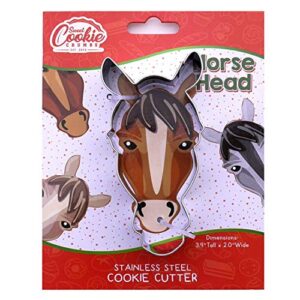 horse head farm animal cookie cutter, premium food-grade stainless steel, dishwasher safe (horse head)
