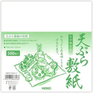 TIKUSAN Japanese Tempura Paper, Oil Absorbing Cooking Paper, 8.6 × 7.8 inch, 500 Sheets, Made in Japan