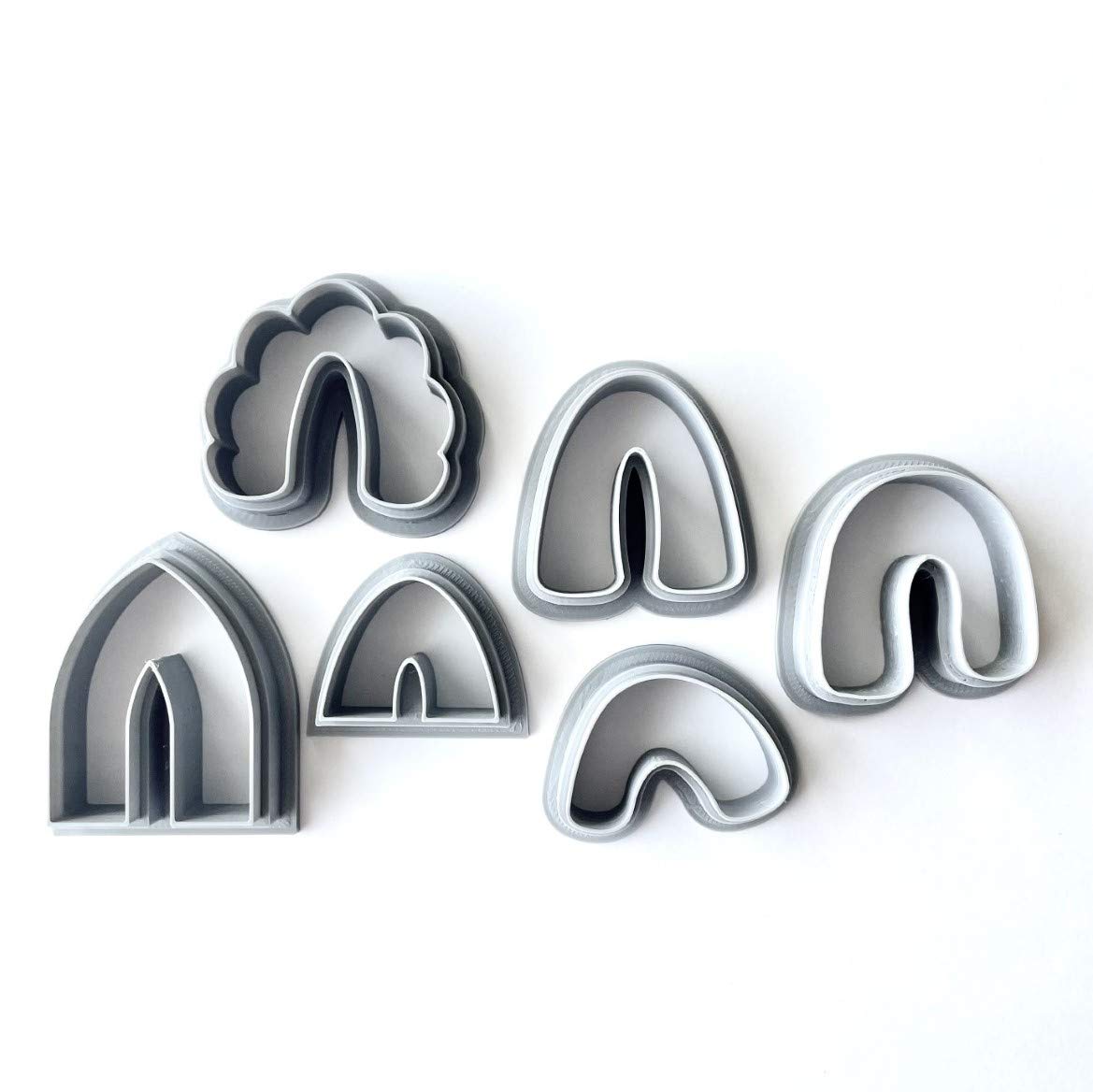 Polymer Clay Cutters for Earrings – The Clayful Co Arch Pack Set of 6 – Clay Cutters for Polymer Clay Jewelry Earrings Shapes - Cookie Cutters for Clay Jewelry Making