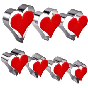 tingsing heart cookie cutter, 7 piece valentines heart shaped cookie cutters-4.25'', 3.85'', 3.26'', 2.87'', 2.48'', 2.24'',1.97'' stainless steel fondant biscuit cutters mold for wedding, anniversary