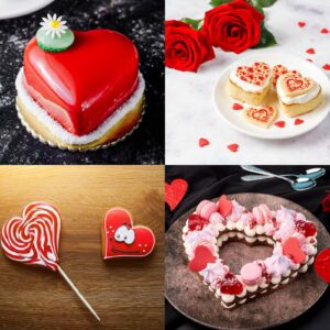 TINGSING Heart Cookie Cutter, 7 Piece Valentines Heart Shaped Cookie Cutters-4.25'', 3.85'', 3.26'', 2.87'', 2.48'', 2.24'',1.97'' Stainless Steel Fondant Biscuit Cutters Mold for Wedding, Anniversary