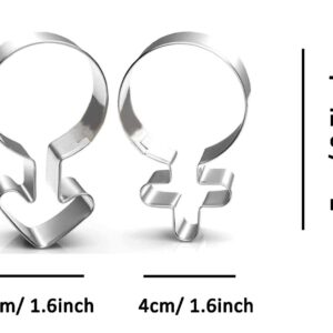 WJSYSHOP Male Female Signs Symbol Cookie Cutter Stainless Steel