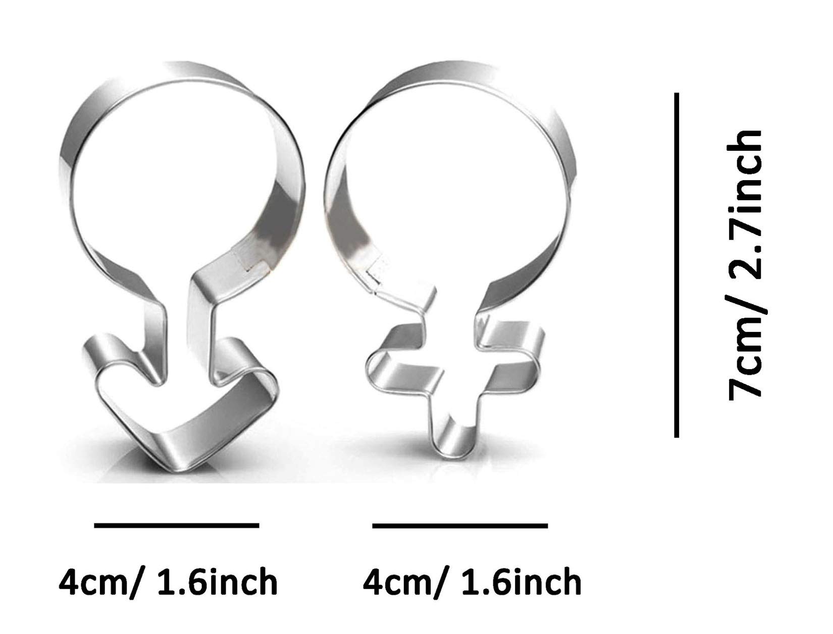 WJSYSHOP Male Female Signs Symbol Cookie Cutter Stainless Steel