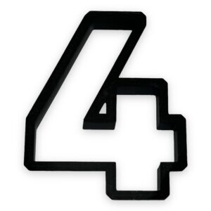 4 block numbers cookie cutter with easy to push design (3.5 inch)