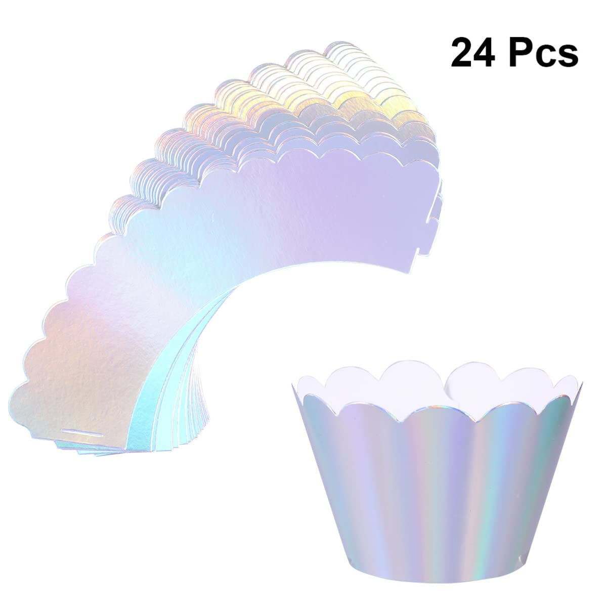 Abaodam 48 Pcs Rainbow Cupcake Liners Cupcake Wrappers Holders Muffin Liners Baking Cups for Wedding Birthday Baby Showers Decoration