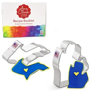 upper and lower michigan cookie cutters 2-pc. set made in usa by ann clark