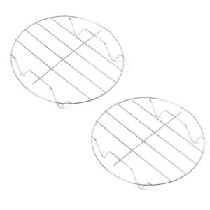 cooking rack round, 9-inch stainless steel round rack for cooking cooling steaming baking, fit air fryer stockpot instant pot pressure cooker, 2 pack -oven & dishwasher safe