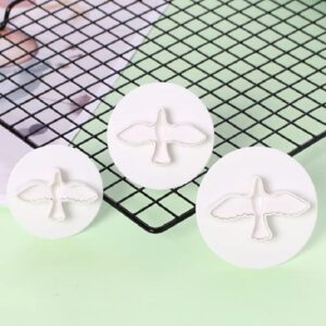 Allforhome 3x Dove Pigeon Cookie Cutters Cookies Plunger Making Tools Molds