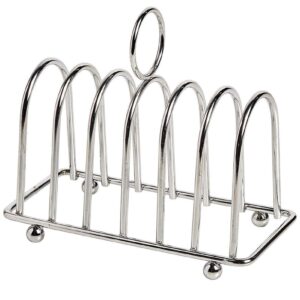 qzjijosen 2PCS Toast Bread Holder, 6 Slice Stainless Steel Bread Rack,Toast Rack English Style with Ball Feet and Loop Carry Handle for Buffet Breakfast Lunch Dinner and Toast