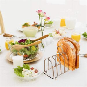 qzjijosen 2PCS Toast Bread Holder, 6 Slice Stainless Steel Bread Rack,Toast Rack English Style with Ball Feet and Loop Carry Handle for Buffet Breakfast Lunch Dinner and Toast