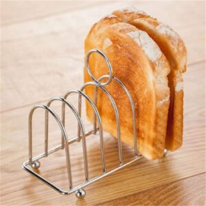 qzjijosen 2PCS Toast Bread Holder, 6 Slice Stainless Steel Bread Rack,Toast Rack English Style with Ball Feet and Loop Carry Handle for Buffet Breakfast Lunch Dinner and Toast