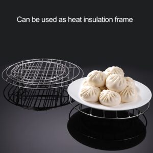 Smalibal Stainless Steel Steaming Rack Cooling Rack Round Four-Legged Steaming Rack for Kitchen, Cooking, Rib, Bacon, Sheet Pan, Cookie and Cakes 6inch