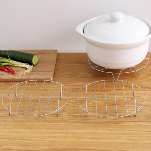 Smalibal Stainless Steel Steaming Rack Cooling Rack Round Four-Legged Steaming Rack for Kitchen, Cooking, Rib, Bacon, Sheet Pan, Cookie and Cakes 6inch