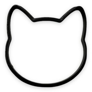 cat head cookie cutter with easy to push design (4 inch)