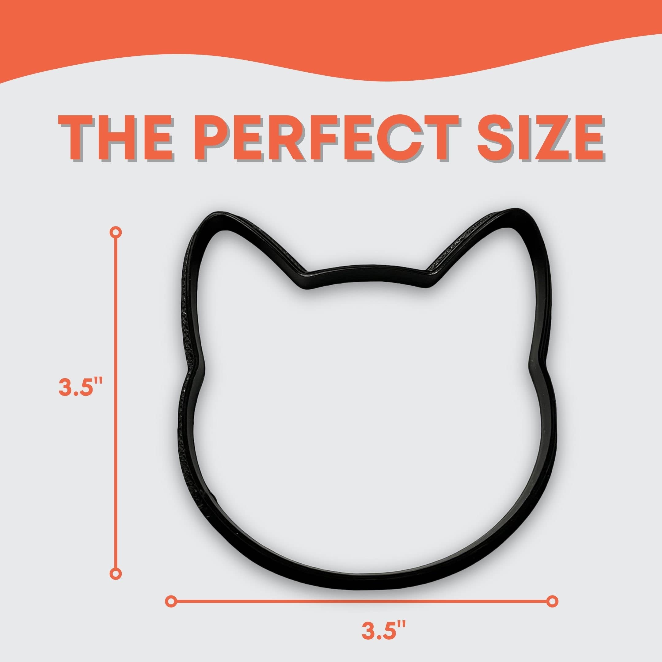 Cat Head Cookie Cutter with Easy to Push Design (4 inch)