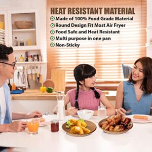 Air Fryer Disposable Paper Liner: Round Parchment Paper For Air Fryer Paper Oil-Proof, water-Proof Baking Paper for Air Fryer Steamer, Microwave & Easy Cleaning(100PCS 6.3in).