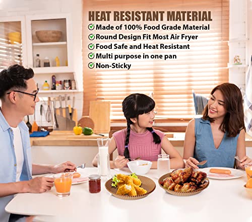 Air Fryer Disposable Paper Liner: Round Parchment Paper For Air Fryer Paper Oil-Proof, water-Proof Baking Paper for Air Fryer Steamer, Microwave & Easy Cleaning(100PCS 6.3in).