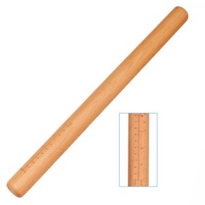 rolling pin - dough roller 17 3/5 inch by 1-3/8 inch, professional wood rolling pin for baking pizza, clay, pasta, cookies, dumpling