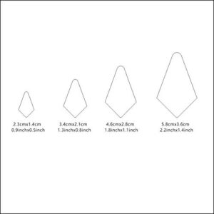 Set of 4 Diamond Geometric Shape Polymer Clay Cutter, Cookie Cutter