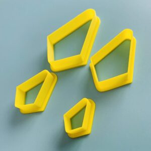 Set of 4 Diamond Geometric Shape Polymer Clay Cutter, Cookie Cutter