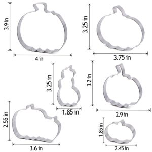 Pumpkin Cookie Cutter Set - 6 Piece Different Pumpkin Shapes Stainless Steel Biscuit Cutters Mold for Halloween and Fall Thanksgiving Day decoration