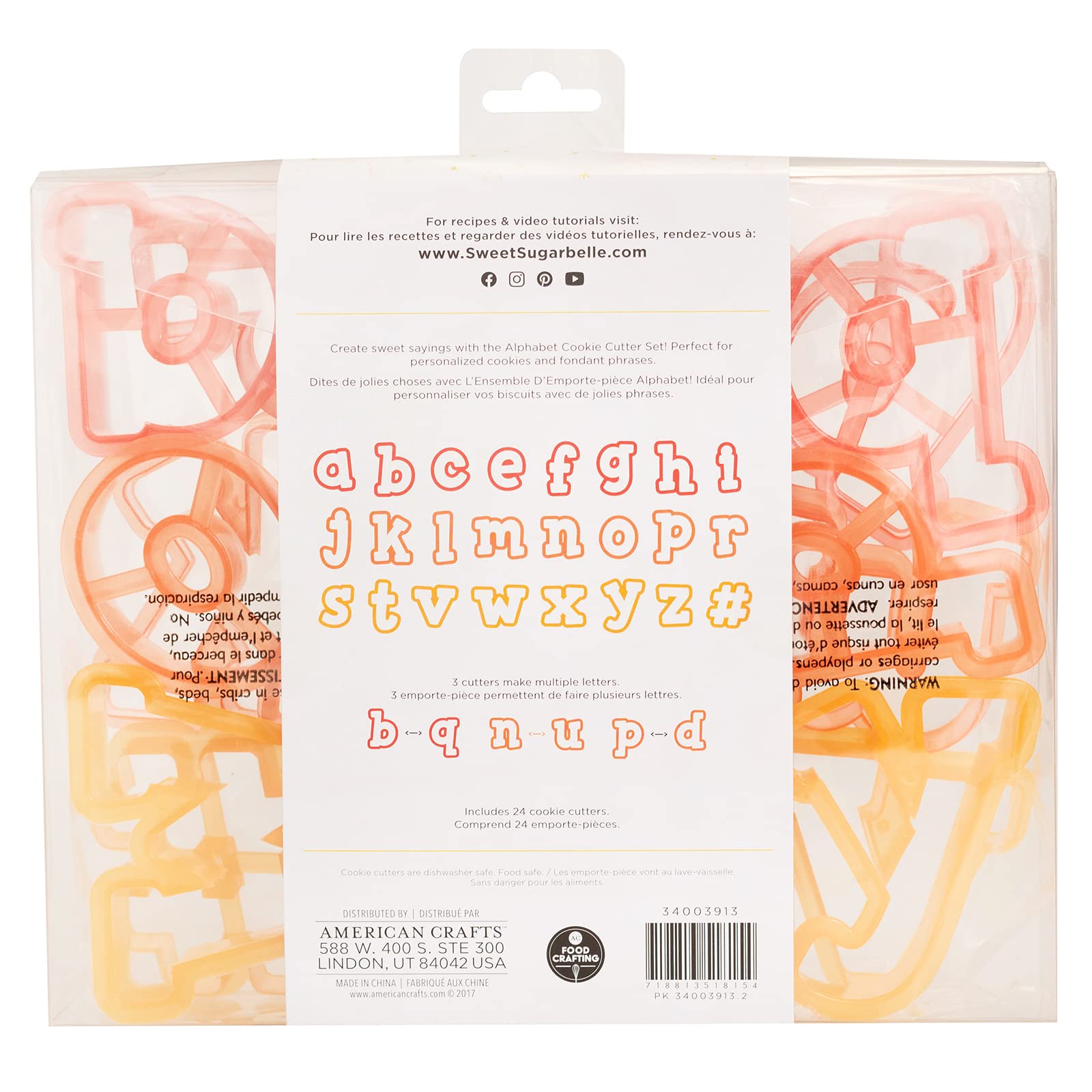 Sweet Sugarbelle Cookie Cutters Alphabet, Create Sweet Alphabet Cookies for Parties, Birthdays, Holidays, Baking, Cooking, Kitchen, Crafting, and More