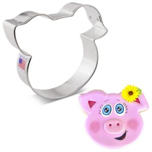 pig face cookie cutter, 4" made in usa by ann clark