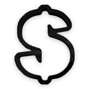 dollar $ money sign cookie cutter with easy to push design (3 inch)